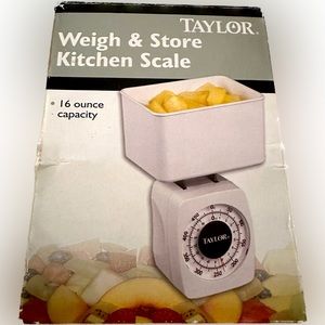 TAYLOR Weigh & Store Kitchen Scale diet eat right healthy portion control 16 oz